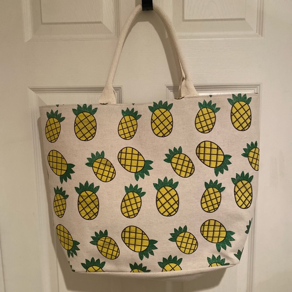 Pineapple Tote, Pineapple Bag, Large Pineapple Tote, Double Handles, Summer Bag - Picture 2 of 11